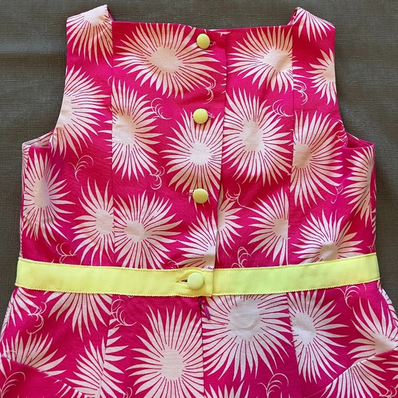 Milly Minis Pink and Off White Dress with Neon Yellow Accents - Picture 5 of 5